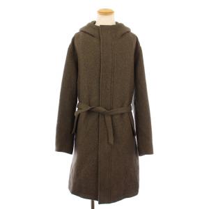 BRUSHED ALPACA WOOL MELTON HOODED COAT