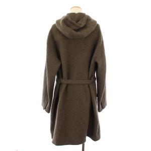 AURALEE BRUSHED ALPACA WOOL MELTON HOODED COAT