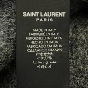 SAINT LAURENT PARIS マフラー 668797 モヘヤ アルパカ混 グレー ブラック