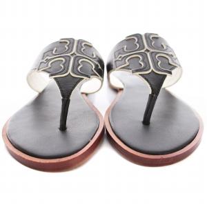 TORY BURCH トングサンダル フラット ロゴ 6 黒 31209 /YM