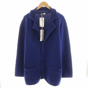 カーディガン ショールカラー カシミヤ XXXL ブルー 212-1N311-9743