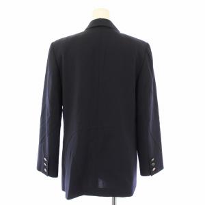 LEONARD SPORT テーラードジャケット ブレザー アウター シングル 背抜き ウール 装飾 M 紺 ネイビー