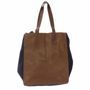 MARNI at H&M トートバッグ ショルダーバッグ レザー 切替 茶 紺 /TK