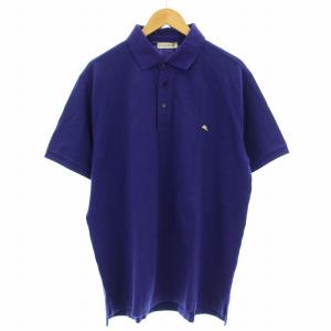 ポロシャツ 221-1Z801-9195 半袖 ワンポイント 鹿の子 XXL 青 ブルー /G