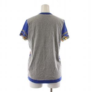 Tao AD2015 Tシャツ 半袖 プリント 総柄 切替 S ブルー グレー TP-T201 /NQ