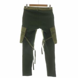 JUNYA WATANABE AD2010 カーゴパンツ テーパード ニット切替 リボン S カーキ JF-P004 /NQ
