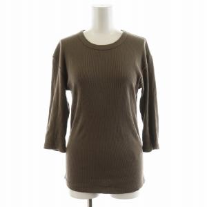 24SS dignity Tシャツ ニット カットソー 7分袖 リブ コットン 茶 ブラウン 24070500713010