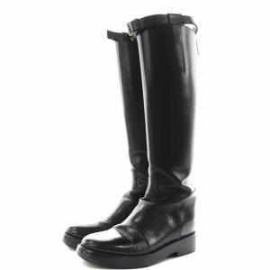 ANN DEMEULEMEESTER ロングブーツ レザー 36 ブラック