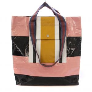 トートバッグ 2WAY ストライプ ペーパー ピンク /G