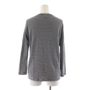 GALERIE VIE 24SS ソフトジャージーリブ クルーネックカーディガン ニット 長袖 ボーダー F ブラック ホワイト