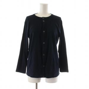 24SS ソフトジャージーリブ クルーネックカーディガン ニット 長袖 F ネイビー 23-03-41-03105