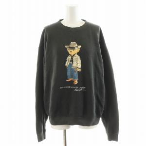 ポロベア カウボーイ スウェット トレーナー 裏起毛 プリント M グレー /AN26