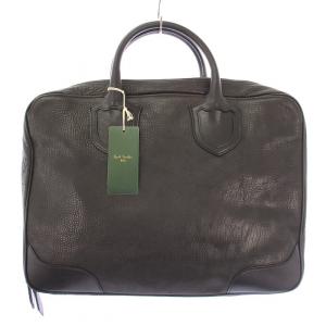 ブリーフケース ビジネスバッグ 書類かばん ハンドバッグ レザー 牛革 ロゴ 黒 ブラック タグ付き PSG851