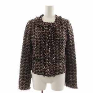 ツイードジャケット ノーカラー ブレザー 長袖 38 黒 ブラック 10821-62-41-380 /EE