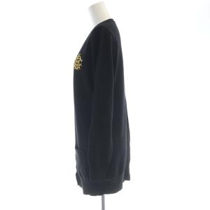 RALPH LAUREN カーディガン ニット 刺繍 長袖 L 黒 ブラック 41854 /RO