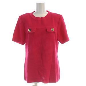 ニット セーター プルオーバー 金ボタン 半袖 M ピンク SKF2-024 /RO