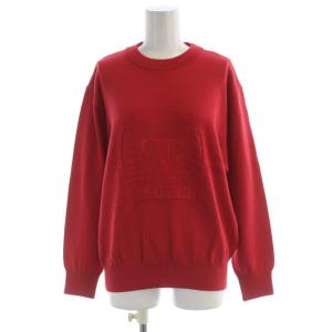 ニット セーター プルオーバー ロゴ 刺繍 L 赤 レッド 4D2L050 /RO
