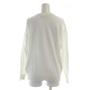 Christian Dior ニット セーター プルオーバー ロゴ 刺繍 長袖 L 白 ホワイト P7L2302 /RO