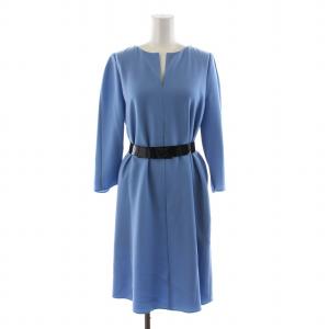ワンピース ひざ丈 七分袖 ベルト付き ハンガー付き 38 ライトブルー H3NA2C 2NWAZ /NQ