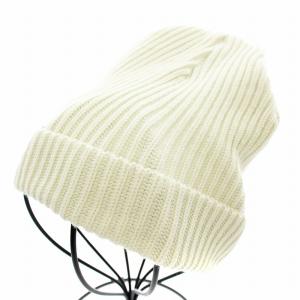 フィッシャーマンズ ロールド ビーニー ニット帽 ニットキャップ ロゴ 白 ホワイト 29105 /KU