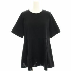 23SS コンパクトコットンフライス半袖 プルオーバー カットソー Tシャツ 半袖 ロゴ刺繍 38 黒