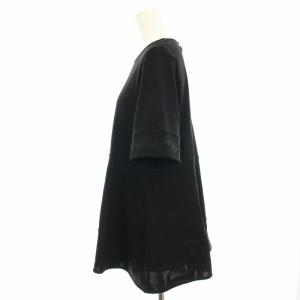 ANAYI 23SS コンパクトコットンフライス半袖 プルオーバー カットソー Tシャツ 半袖 ロゴ刺繍 38 黒