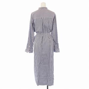 Traditional Weatherwear シャツワンピース ロング ストライプ 長袖 S 青 ブルー L211OSFOP0095TO /EE