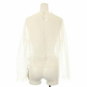 furfur 24SS レース編みトップス シャツ ブラウス 長袖 F 白 ホワイト RWNT241091 /OR