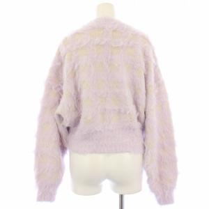 furfur 25SS ファーリーチェックカーディガン ニット 長袖 F ラベンダー RWNT251024 /TK