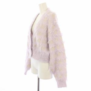 furfur 25SS ファーリーチェックカーディガン ニット 長袖 F ラベンダー RWNT251024 /TK