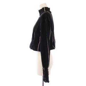 AKIRANAKA ニット 長袖 ハイネック ストレッチ シアー シースルー ウール 2 黒 ブラック /BB