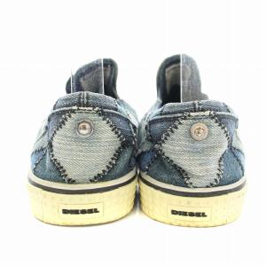 DIESEL VANSIS W スリッポン デニム パッチワーク US9 インディゴブルー /KUD