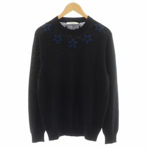 ニット セーター 長袖 星 スター ウール 黒 ブラック 16F 7503 503 /AN32