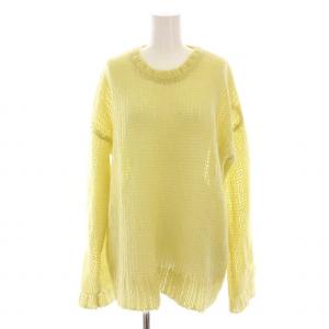 モヘア シアー ニット セーター MOHAIR SHEER KNIT 長袖 F 黄色 22AMSNI01