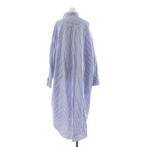 Shinzone シャツワンピース ロング ストライプ 長袖 F ブルー ホワイト 20SMSOP65 /NQ