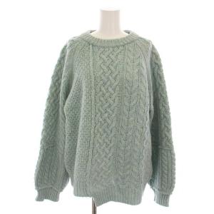 リンク ケーブル ニット セーター LINK CABLE KNIT 長袖 F ミントブルー 22AMSNI09
