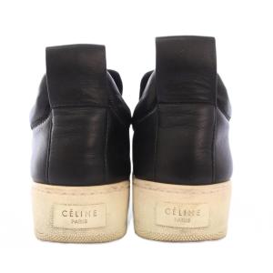 CELINE フィービー期 プルオンスニーカー シューズ ローカット 厚底 レザー 36 黒 ブラック 314533RPOC