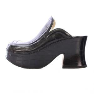 BOTTEGA VENETA ミュール サボサンダル クロコ型押し 36 ブラック