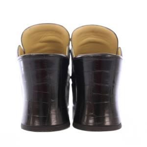 BOTTEGA VENETA ミュール サボサンダル クロコ型押し 36 ブラック