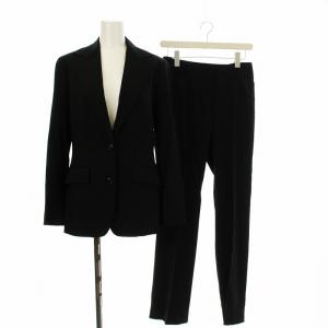 スーツ セットアップ ジャケット パンツ ストライプ柄 38 黒 ブラック KHB09-437-09 /OR