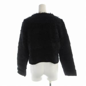 TO BE CHIC カーディガン ニット 長袖 モヘア混 リネン混 40 黒 ブラック W5F72-650-09 /EE