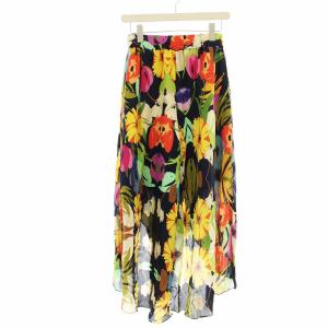 Diagram GRACE CONTINENTAL フラワープリントラップパンツ ワイドパンツ ボタニカル柄 花柄 シルク混 36 マルチカラー 17111050-1