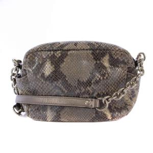 COACH ショルダーバッグ ターンロック チェーン パイソン レザー グレー F24849 /BM