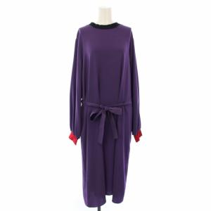 ワンピース ロング 長袖 リボン 46L 紫 OP.PS.BS.0022 /TK