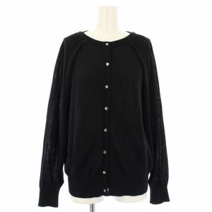 24SS コットンアセテートブレンド2WAYカーディガン ニット 長袖 M 黒 30241016070
