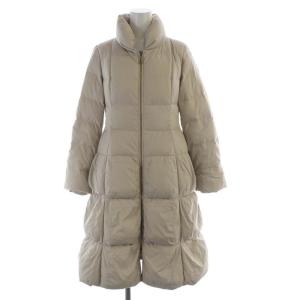 ダウンコート ミドル ハイネック アウター XS ベージュ GBUAQ-07590 /RO