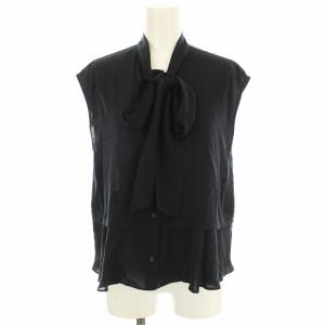 24AW ノースリーブ シャツ 202420-13-340-65 ボウタイ ブラウス 2 ネイビー 紺