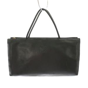 ハンドバッグ ラムスキン アナグラム ブラック