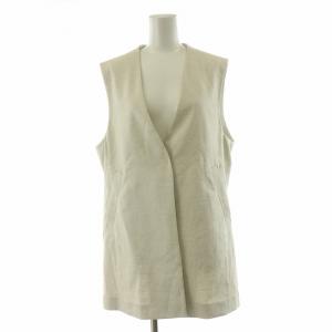 タグ付き 25SS ベスト ジレ 麻 リネン混 38 アイボリー JK10GM0830 /NQ