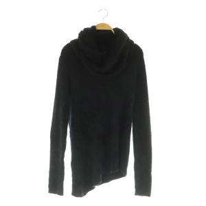 ニット セーター 長袖 オフタートル アシンメトリー 44 ブラック /MY OS